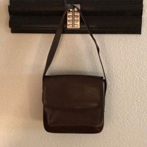 VINTAGE SADDLE BAG ARMANI BROWN LEATHER SIGNATURE BAG